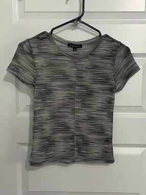 Electrica Gray Space-Dye Short Sleeve Tee with Center Seam